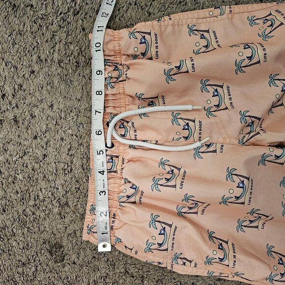 Life Is Good Hammock Jake Orange Novelty Print Mesh Lining Swim Trunks Boys 6 - Picture 9 of 12
